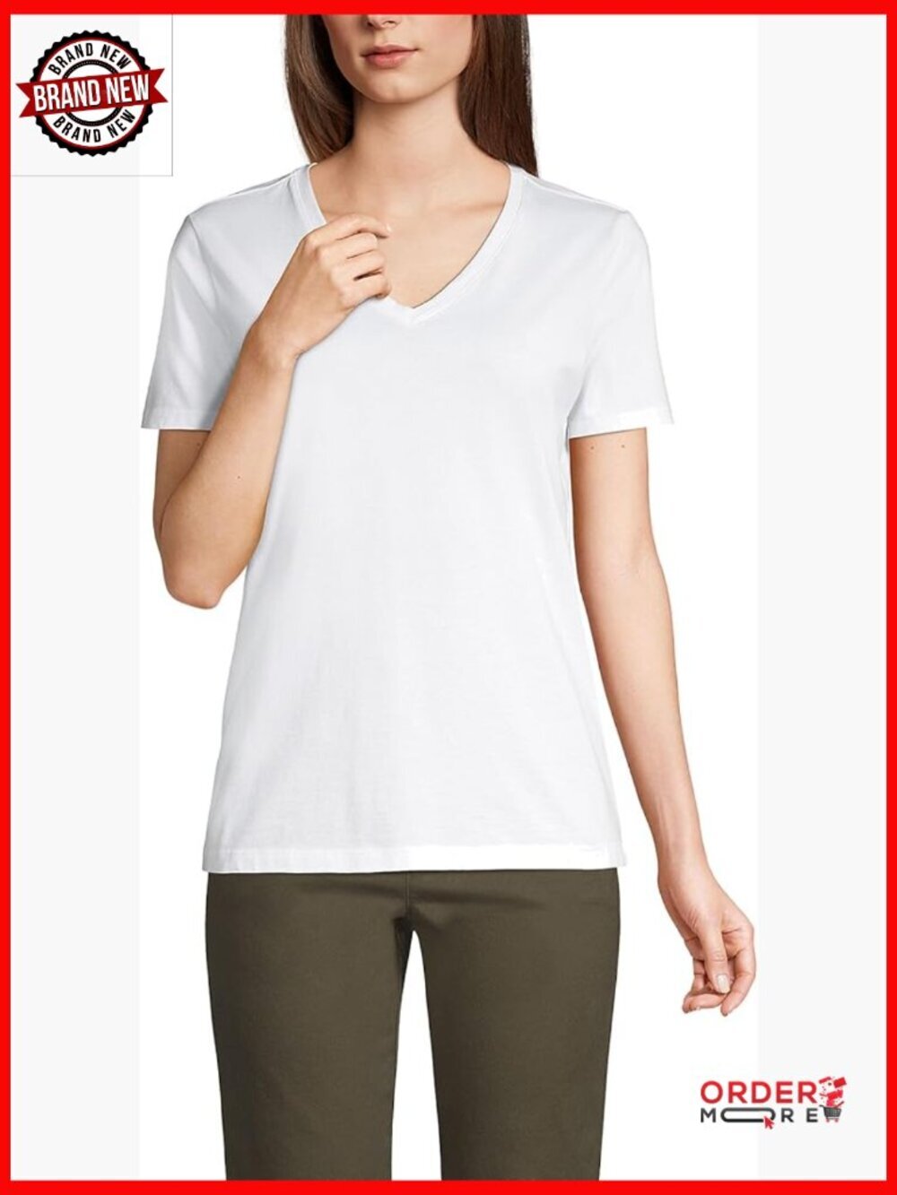 Relaxed Supima Cotton V-Neck Tee for Women